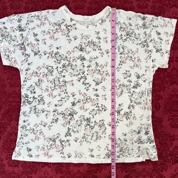 Rag and Bone New York Pima Cotton Floral Short Sleeve Tee T-shirt Top - Picture 10 of 16